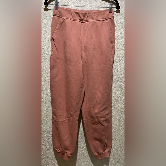 Lululemon Relaxed High Rise Cotton Joggers Pink Savannah Size 4 - Picture 7 of 14